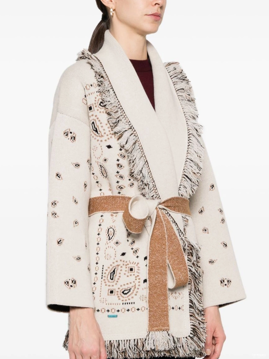 Affordable Women cardigan paisley-jacquard frayed Alanui 0328